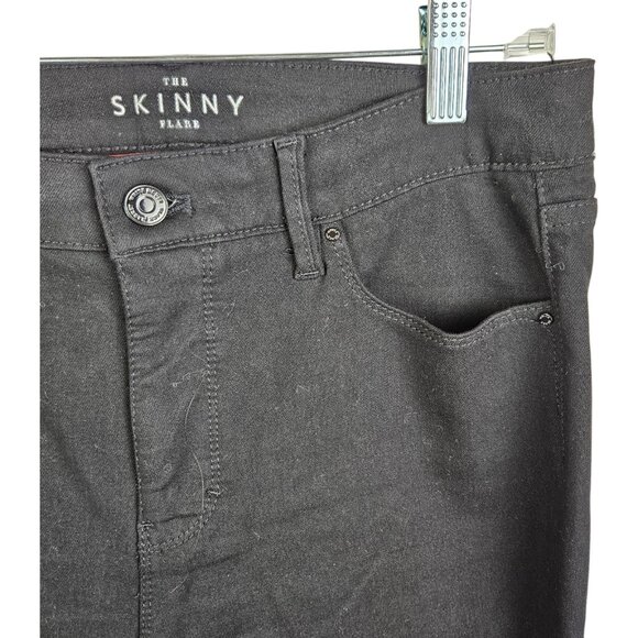 WHBM‎ White House Black Market Skinny Flare Leg Black Jeans Size 6L Long Tall - Picture 3 of 11